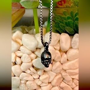 David Yurman Carved Waves Skull
Men's Pendant Charm Amulet
Sterling Silver